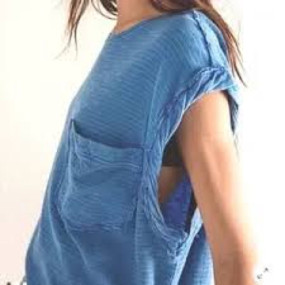 We The Free Women’s Our Time Tee Cobalt Blue Free People Medium - Picture 2 of 8